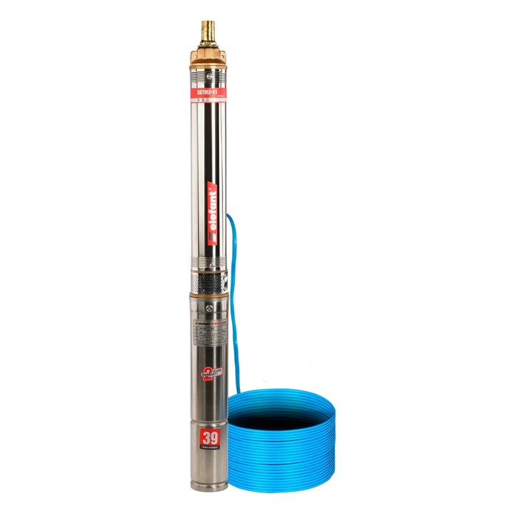 Pompa submersibila ZEP ELF 3STM2-11 750W, 70m adancime, 48m refulare, debit 50L/min, 1”, 2850rpm, cablu 25m, cu panou control