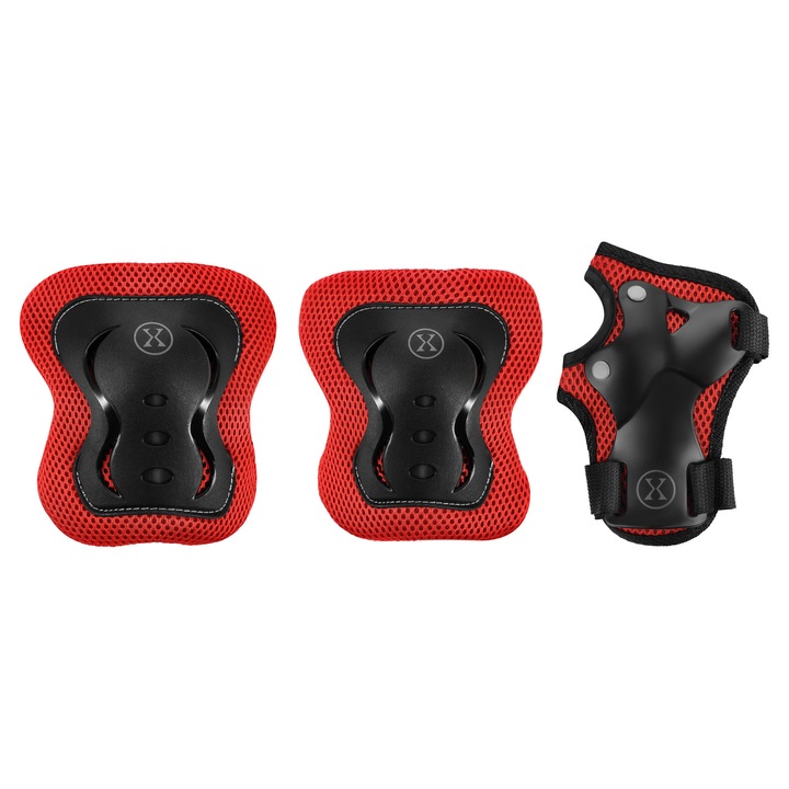 Set de protecții Nils Extreme H320, roșu, mărime XL, pentru încheieturi, coate și genunchi