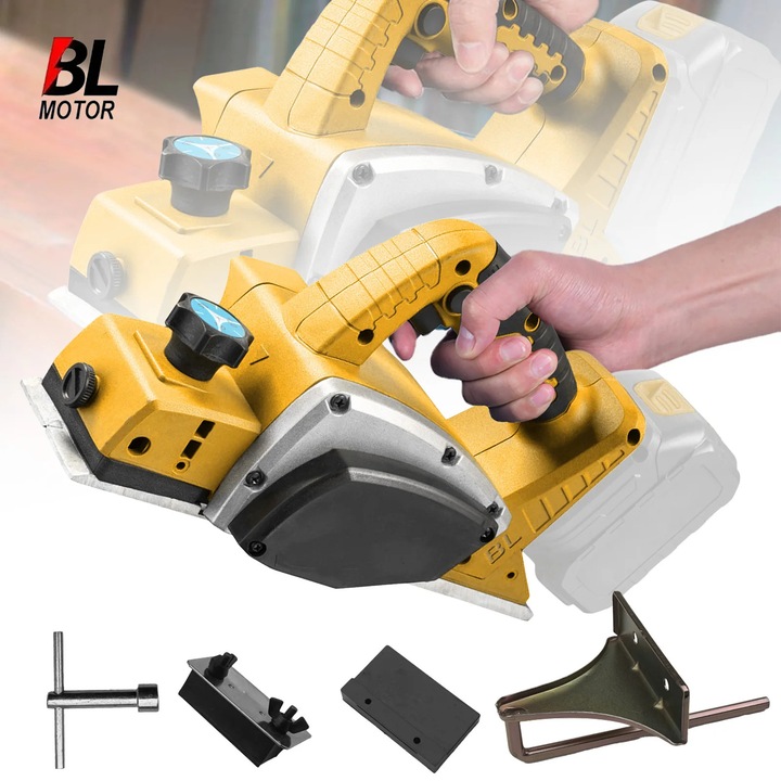 Elektromos gyalu, vezeték nélküli, kefe nélküli motor, gyalulási szélesség 82mm, gyalulási mélység 2mm, akkumulátor nélkül