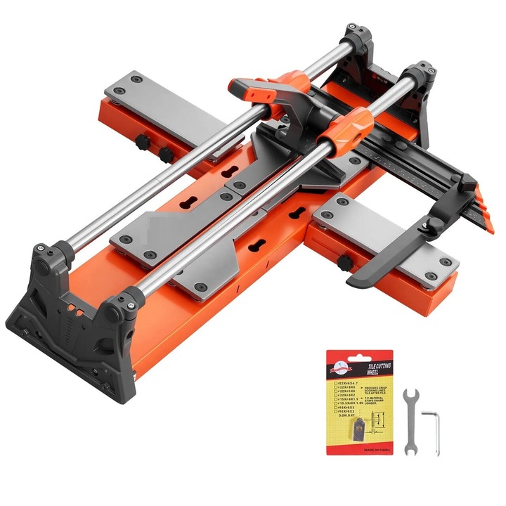 Masina profesionala de taiat gresie, Lungime taiere 600 mm, baza cu arc si ghidaj unghiular reglabil, grosime de taiere 0.5-1.5 cm, ghidaj aliniere