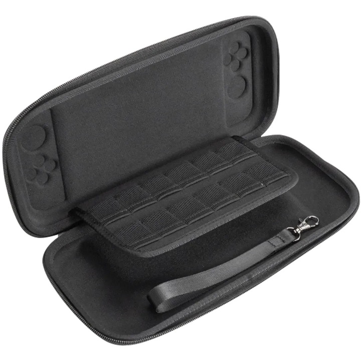 Husa de calatorie Nintendo Switch 2 carcasa tare suport carduri & protector ecran – Negru