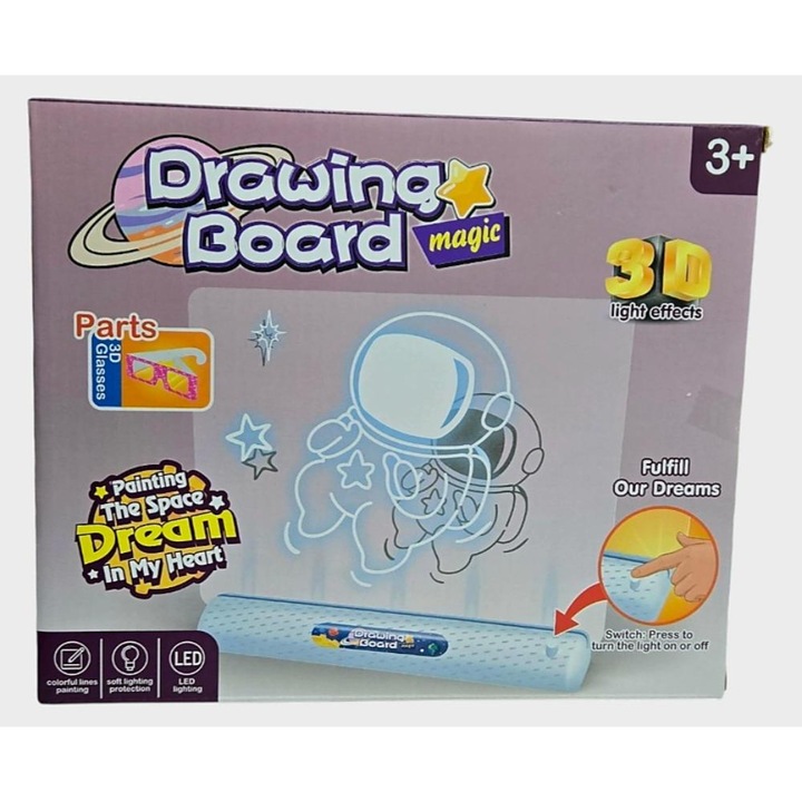Tabla magica de scris cu lumini, 3D lights effects