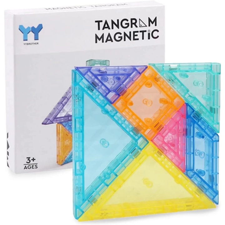 Tangram Magnetic YYBROTHER - Joc Educativ si Creativ pentru Copii 3+, E-Toy®
