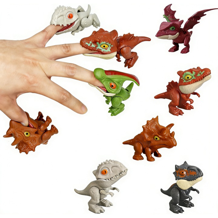 Dinoszaurusz játék szett gyerekeknek, ujjharapó, mini dinoszaurusz tojás Tyrannosaurus Rex baba, ujjharapó