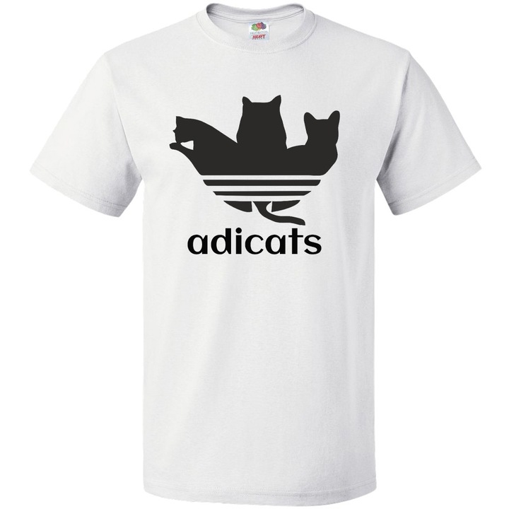 Tricou Personalizat "Adicats", Design Amuzant cu Pisici, 100% Bumbac Premium, 200g -m2 Alb sau Negru