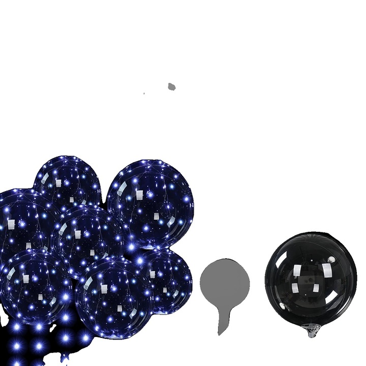 Ragyogó LED léggömbök, 120 hüvelykes szett, fényszállal, latex, kerek