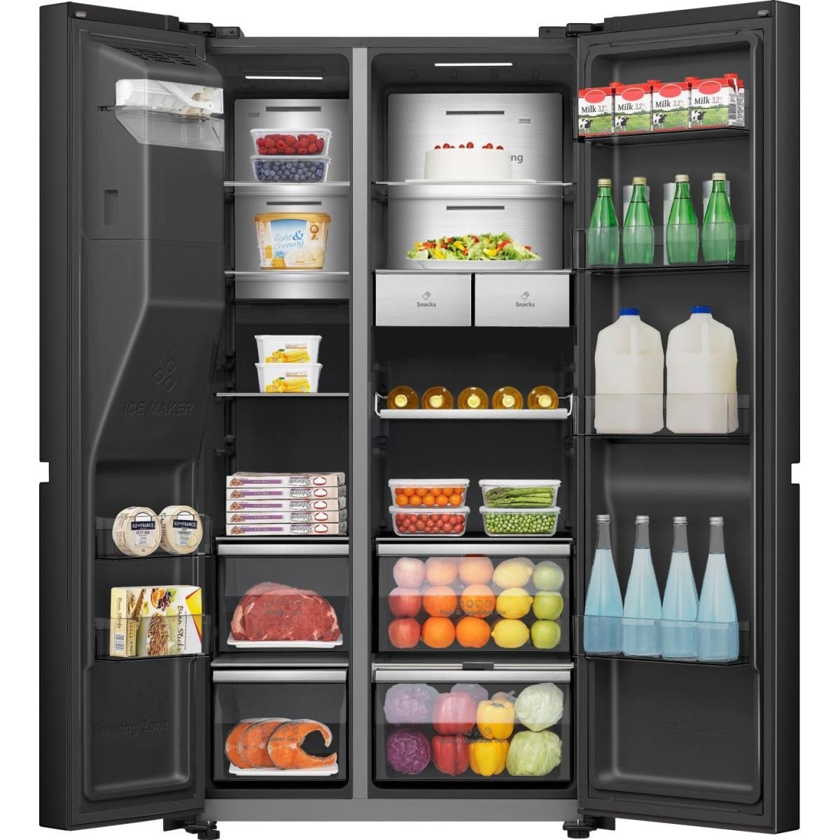 Frigider Side by Side Hisense RS9P628GPFE, Total NoFrost, negru