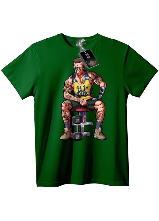 Tricou tatuat, forță cibernetică, Verde englez