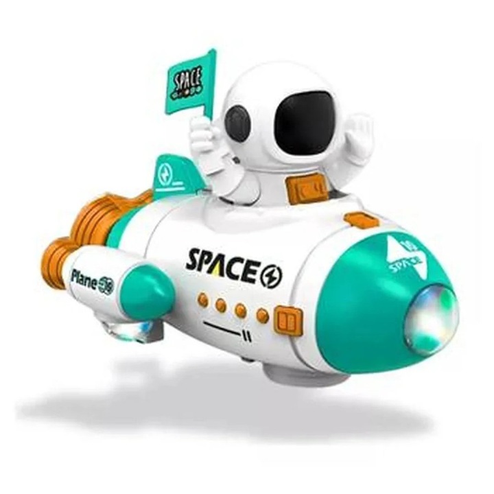 Masinuta robot spatiu cu astronaut, lumini si sunete interactive, rotatie 360 grade, pentru copii 3+ ani, SALLMA®