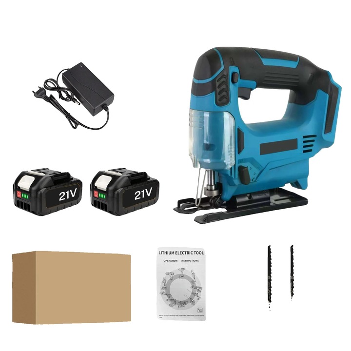 Fierastrau electric, 4 pozitii de oscilatie, 1000W, cu 2 acumulatori, 21V