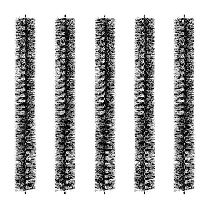 Perie pentru jgheaburi, Vevor 15ft, 4.33 inch diametru, set 5 bucati, negru