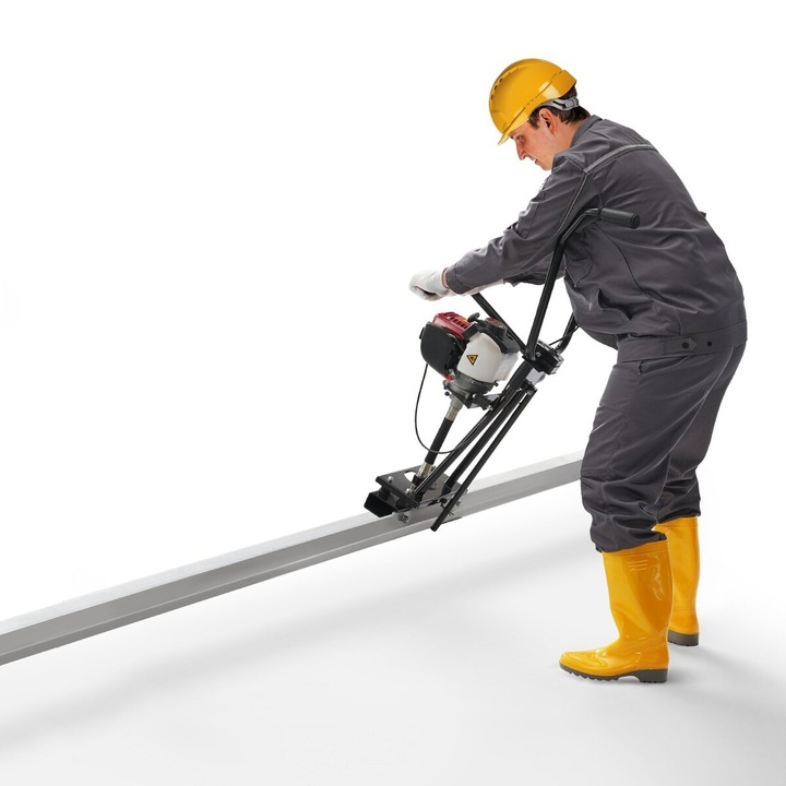 VEVOR elektromos betonlehúzó, 3370 mm, 4 ütemű vibrációs motor, állítható fogantyúk, 0,87 kW, 132,68x26,38x41,73 hüvelyk