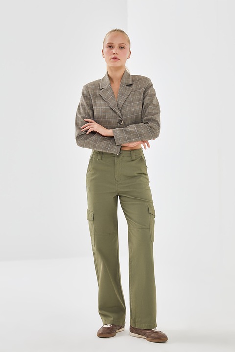 LC WAIKIKI, Pantaloni cargo cu croiala dreapta, Verde masliniu