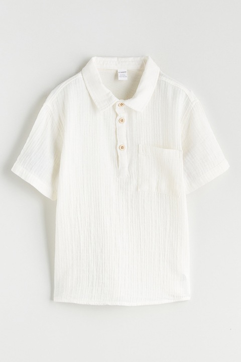 LC WAIKIKI, Camasa cu maneci scurte si buzunar pe piept, Crem, 80-92 CM