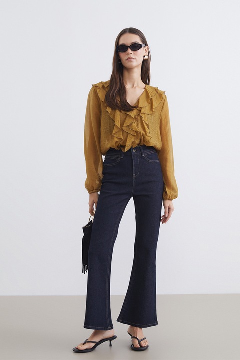 LC WAIKIKI, Blugi evazati cu talie inalta, Albastru ultramarin