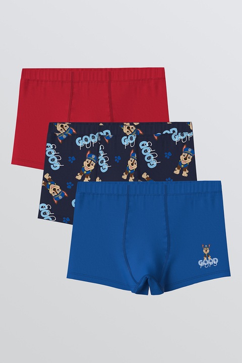LC WAIKIKI, Set de boxeri din amestec de bumbac - 3 perechi, Rosu/Albastru royal/Bleumarin