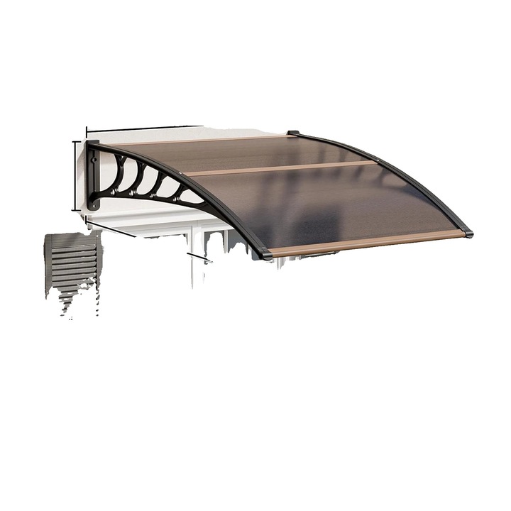 Copertina pentru usa, design rezistent la intemperii, instalare usoara, maro, 80x120cm