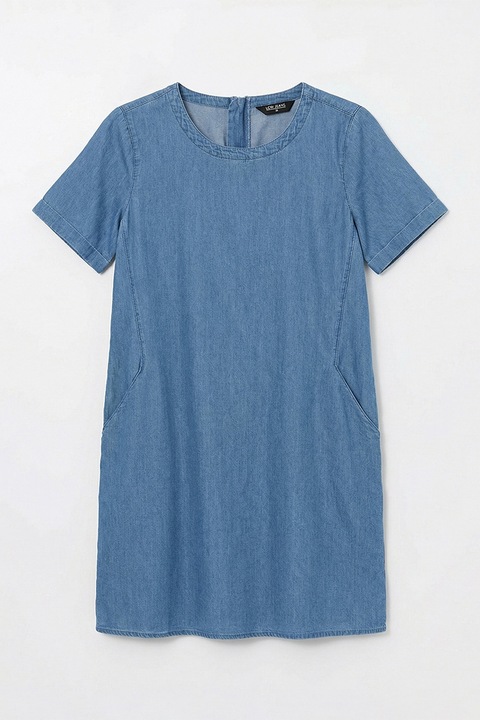 LC WAIKIKI, Rochie-tricou din denim cu buzunare laterale, Albastru prafuit