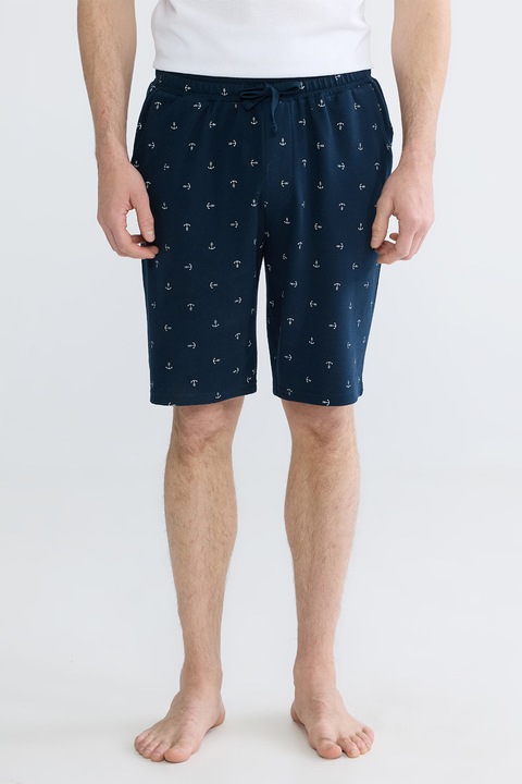 LC WAIKIKI, Pantaloni de pijama cu imprimeu grafic, Bleumarin