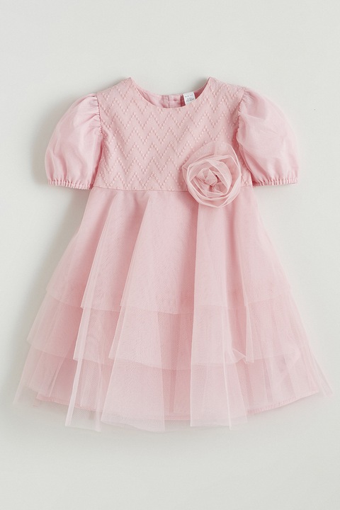 LC WAIKIKI, Rochie stratificata din tul, Roz pastel