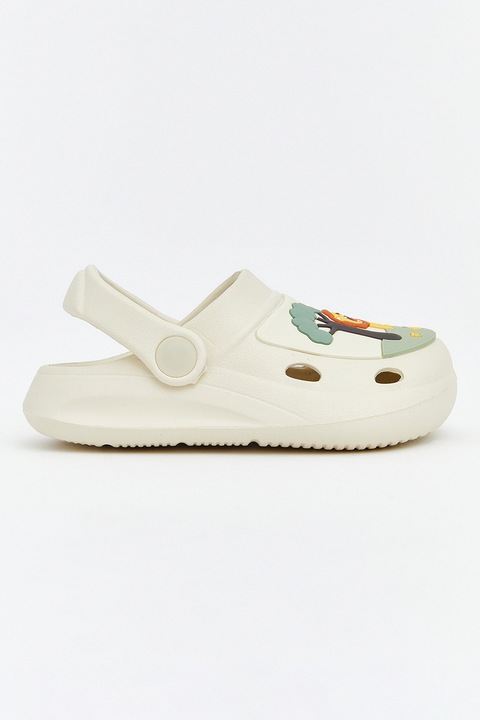 LC WAIKIKI, Saboti slingback Safari Animals, Portocaliu/Verde aquamarin/Bej deschis