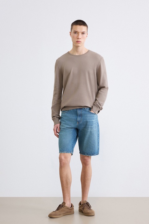 LC WAIKIKI, Blugi scurti cu croiala dreapta, Albastru prafuit