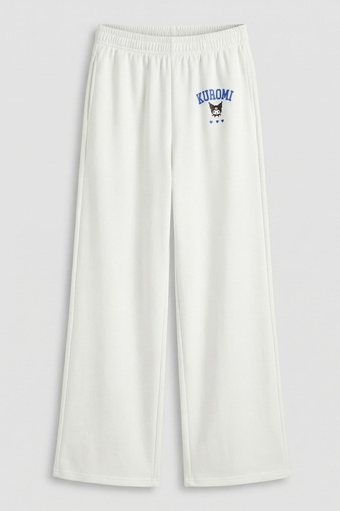 LC WAIKIKI, Pantaloni de trening cu croiala ampla si talie elastica, Alb