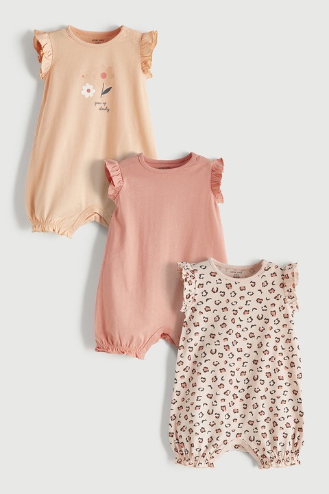 LC WAIKIKI, Set de salopete din bumbac - 3 piese, Multicolor