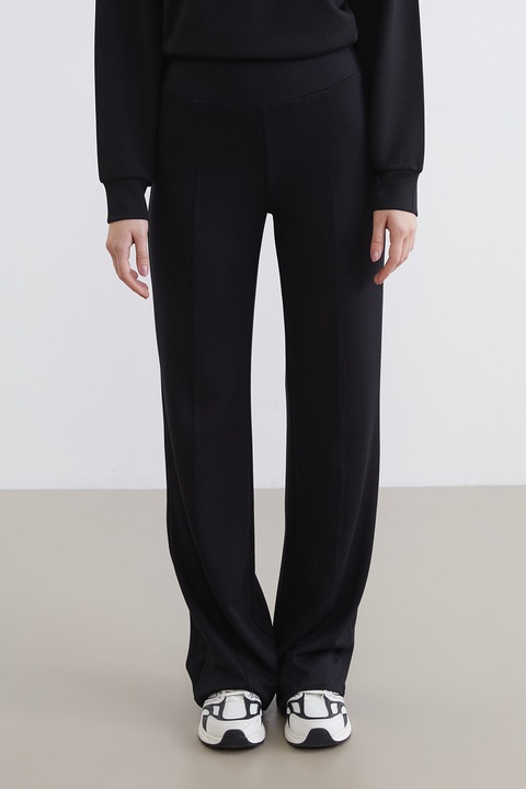 LC WAIKIKI, Pantaloni de trening cu croiala dreapta si talie elastica, Negru