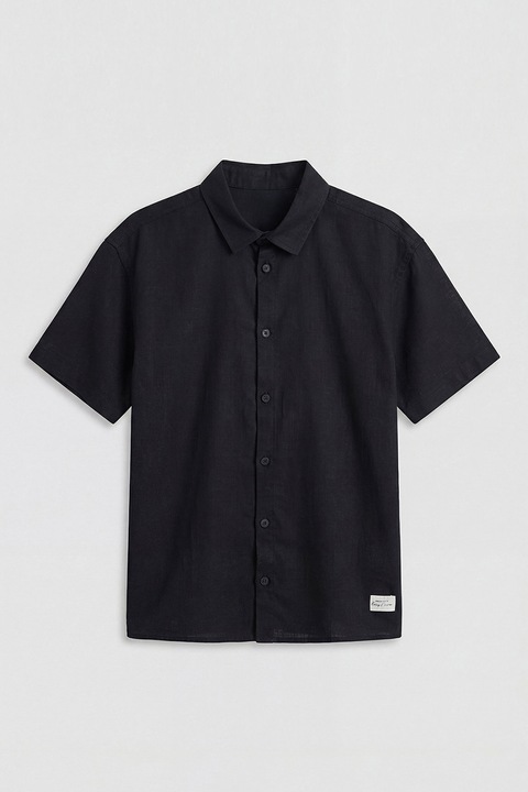 LC WAIKIKI, Camasa cu model uni si guler clasic, Negru