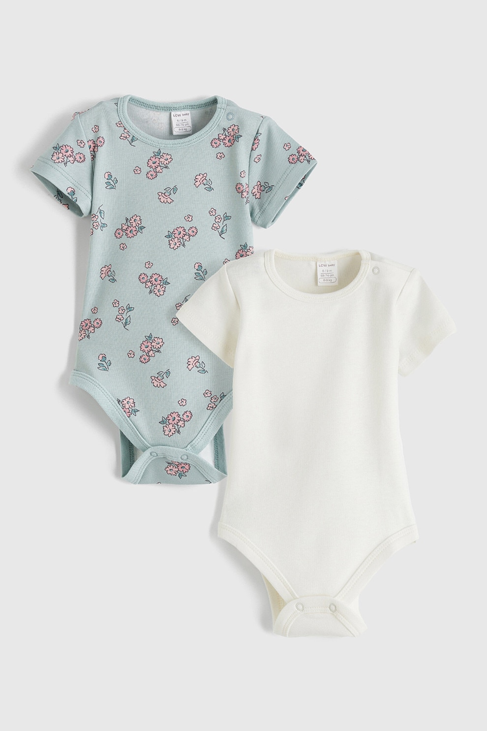 LC WAIKIKI, Set de body-uri cu model uni - 3 Piese, Alb fildes
