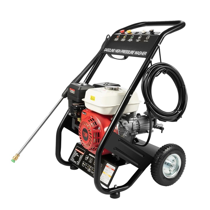 Aparat de spalat cu presiune, 3400 PSI, motor 7.5 HP, rosu, benzina