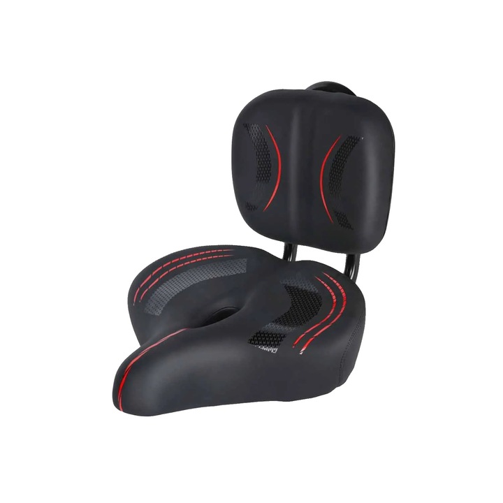 Scaun pentru bicicleta, spatar ajustabil, perne confortabile, negru