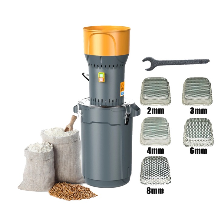 Macinator electric de cereale, 1000W, capacitate 300 kg/h, 6.5 L, grosime ajustabila, 110V