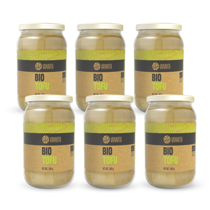 Tofu BIO, GymBeam, set 6 x 240 g, bogat în proteine, fără aroma
