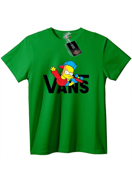 Tricou Bart Simpson cu Vans, Verde