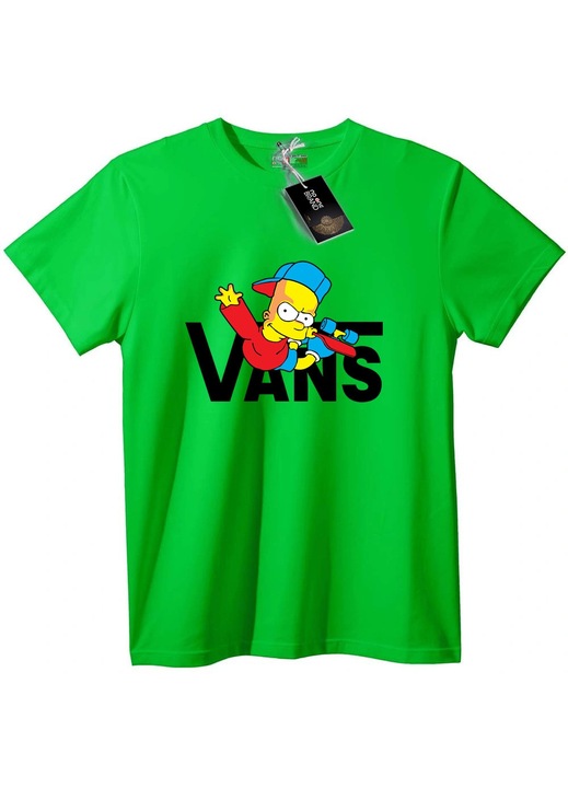 Tricou Bart Simpson cu Vans, Verde deschis