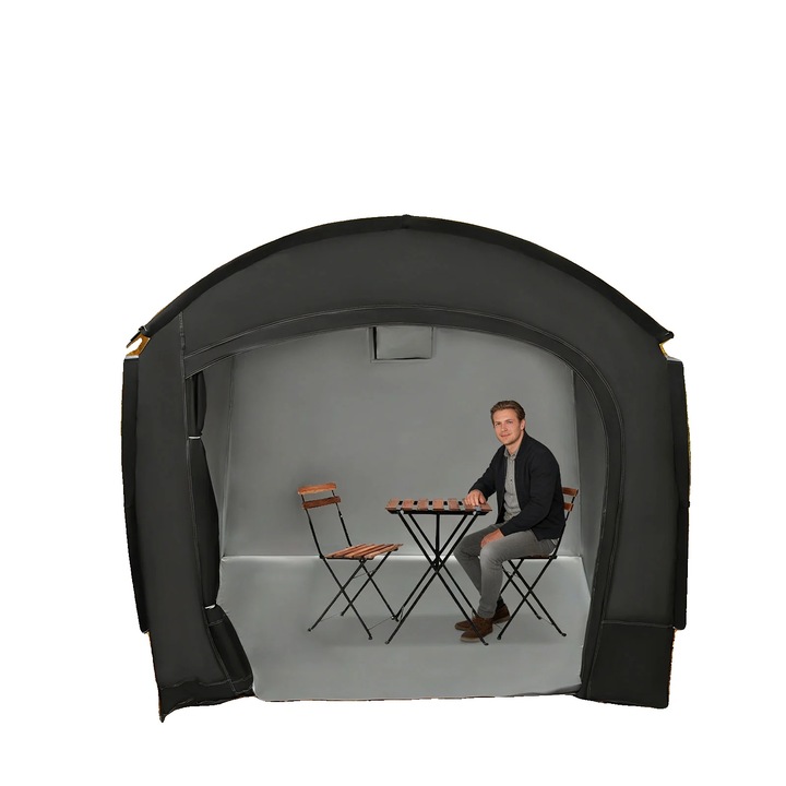 Cort de protectie pentru biciclete, 220x150x185cm, capacitate 3-4 utilizatori, design tunel, utilizare in toate cele patru anotimpuri