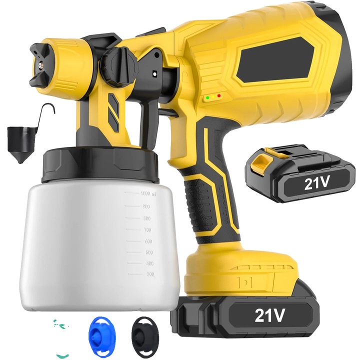 Pistol de vopsit electric, presiune mare, utilizare versatila, 1 baterie, priza EU
