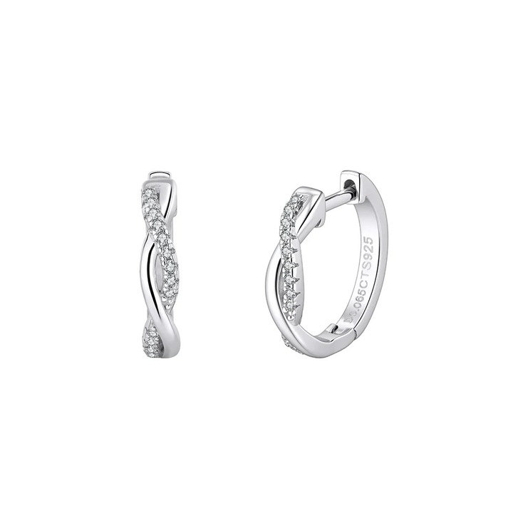 Cercei Infinity Glow Moissanite, Argint 925