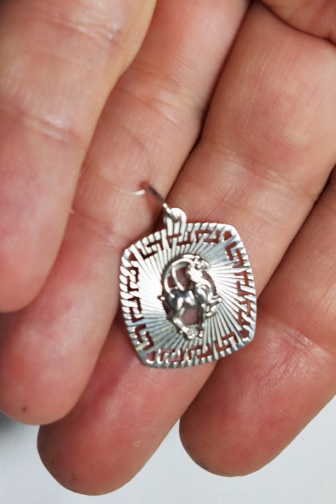 Pandantiv din Argint cu Zodia Ta, Capricorn, Argintiu, 2 cm