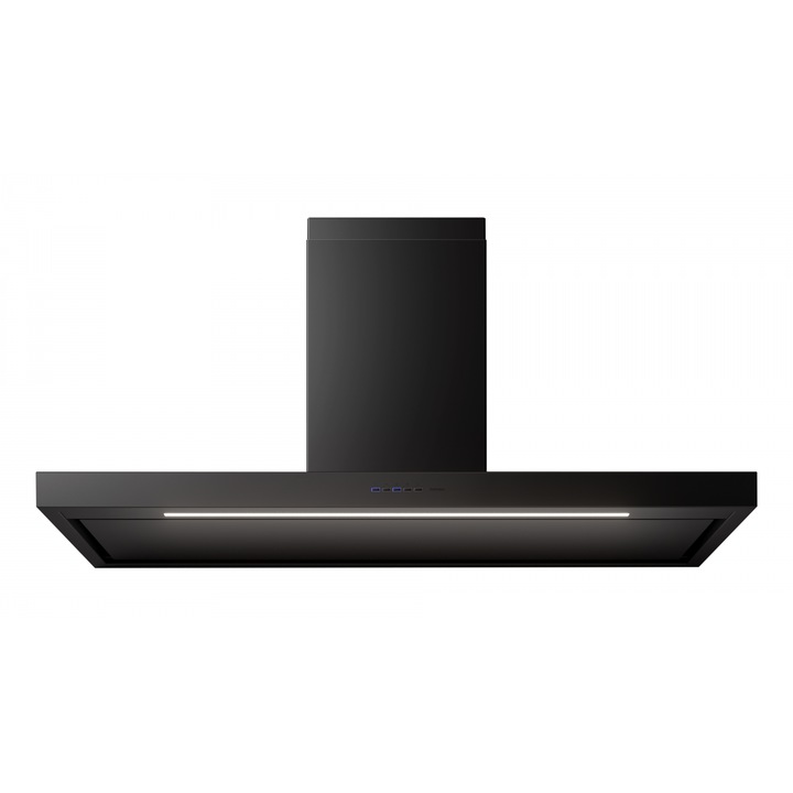 Hota de perete FALMEC PLANE PLUS L=120 cm, Culoare Neagra, Motor 800 mc/h, Sistem de comunicare wireless intre plita si hota Falmec, Aspiratie perimetrala, Iluminare LED dimabila si Dynamic Control electronic