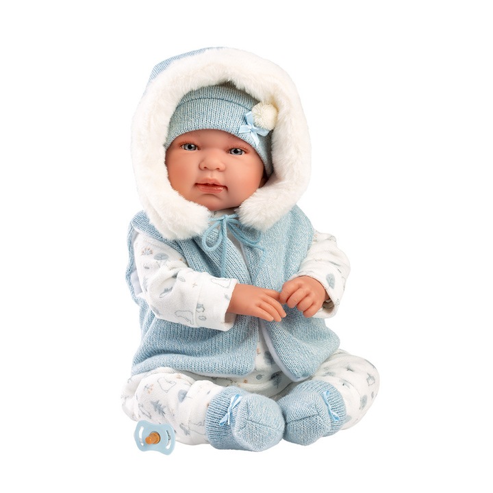 Llorens baba, Tino kék mellényben, hangokkal, 44 cm