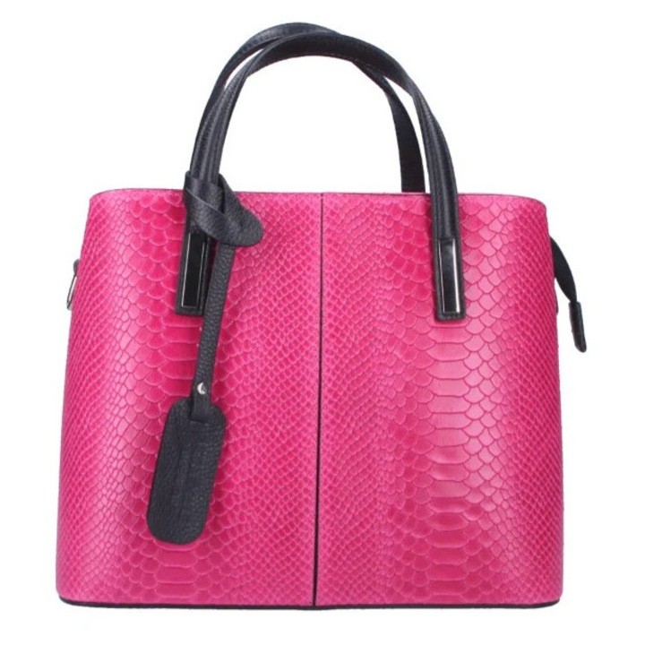 Rózsaszín valódi bőr táska