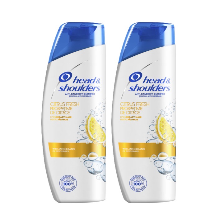 Комплект шампоан Head&Shoulders Citrus Fresh, 2x360 мл, за нормална коса, унисекс