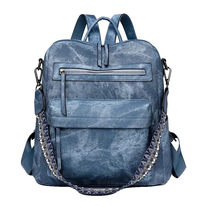 Rucsac, capacitate mare, design anti-furt, albastru, 30x45cm