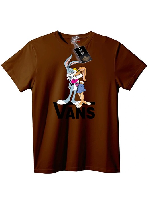 Tricou Bugs & Lola Bunny cu Vans, Maro