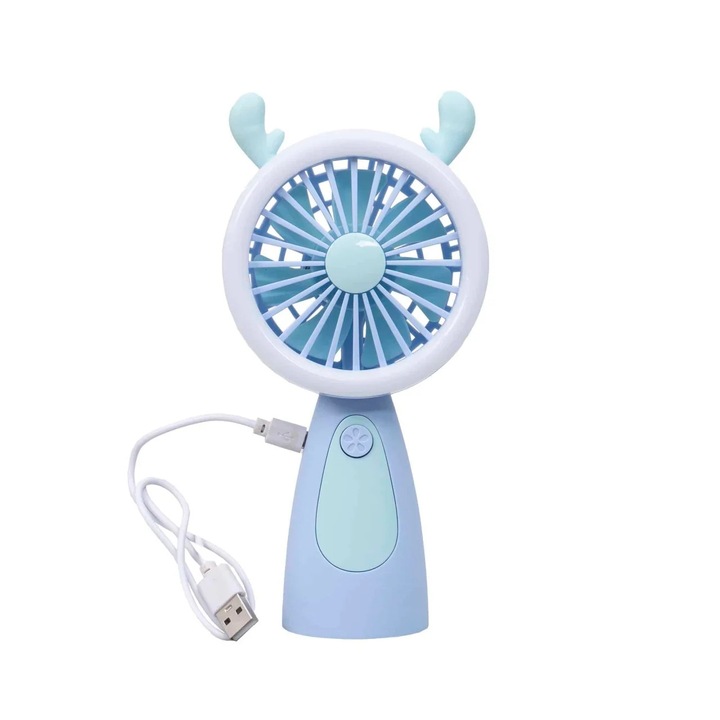 Ръчен вентилатор, захранване чрез USB, 3.7W, 3 скорости, лилав