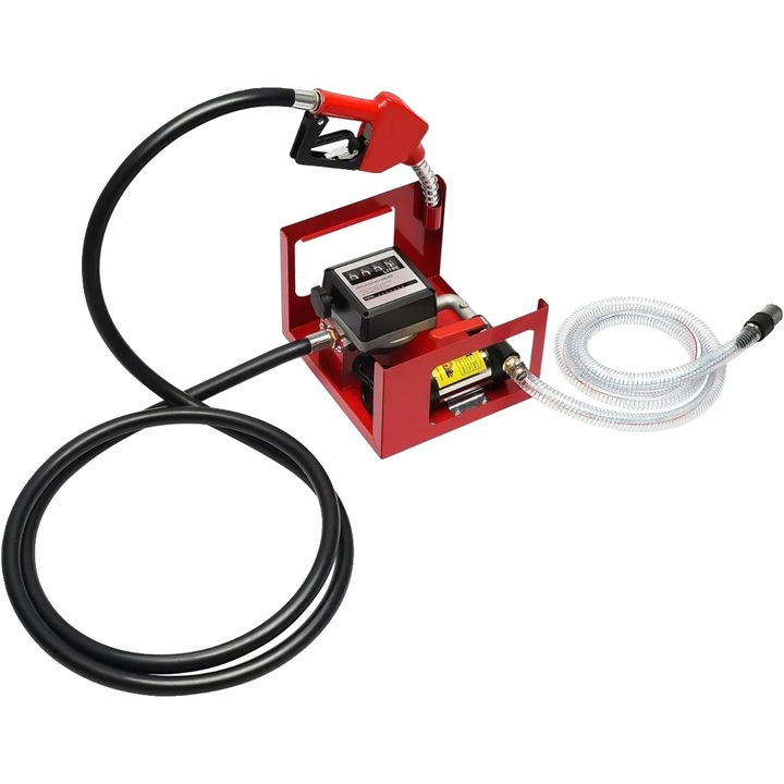 Pompa de transfer combustibil diesel, 50L/min, functie electrica de aspiratie, rosie