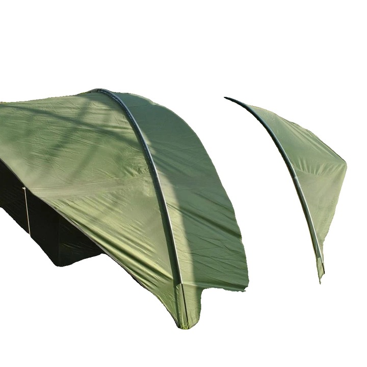 Kemping sátor, vízálló PU4000, hordozható kialakítás, zöld, 410x300x200cm, 5-8 személyes kapacitás
